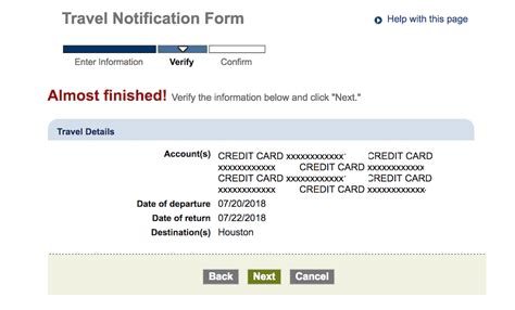 chase travel notice